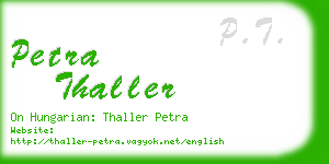 petra thaller business card